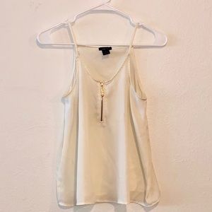 Cream zip-up camisole